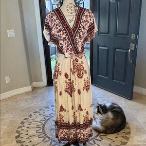 Knox Rose Cream and Red Maxi Dress